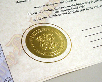 Embossed Gold Foil Fake Diploma Customized Seal